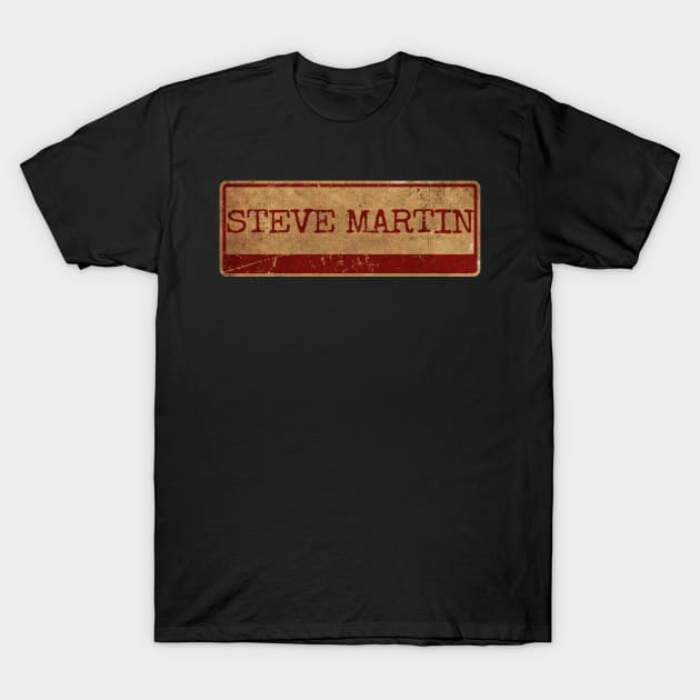 Aliska text red gold retro Steve Martin T-Shirt by Aliska